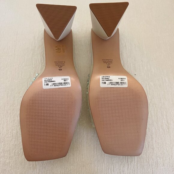 Schutz Lizah Crystal - Creme/White - Size 7.5 - Picture 5 of 6